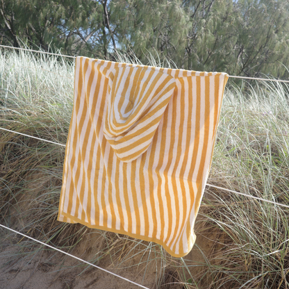 SE Beach Poncho Yellow/White Striped 65 x 65 cm