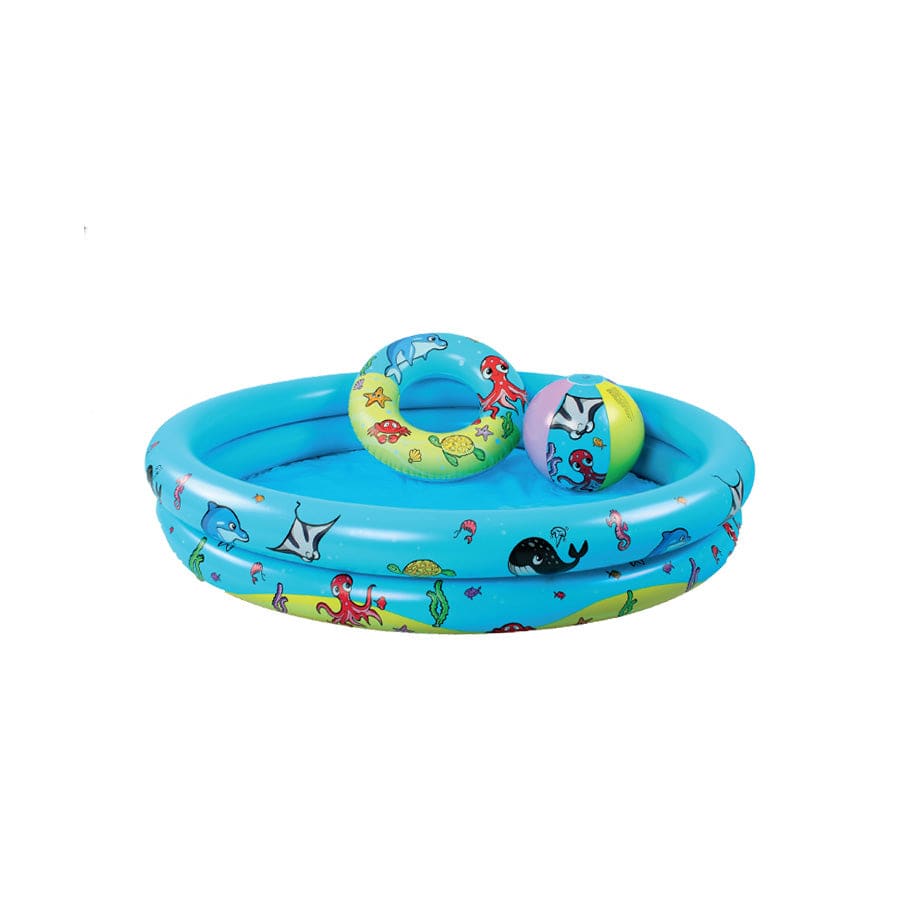 Mini Marine | Meerkleurig Playpoolset: Zwembad incl. Strandbal & Zwemring