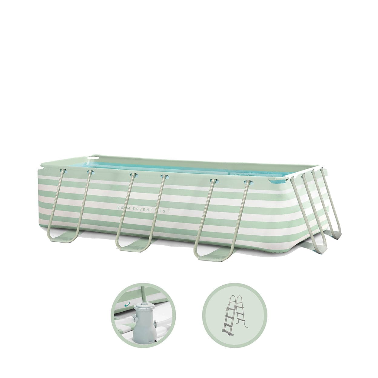 Essence | Piscina Diseño Verde/Blanco 400x200x100 cm incl. Accesorios