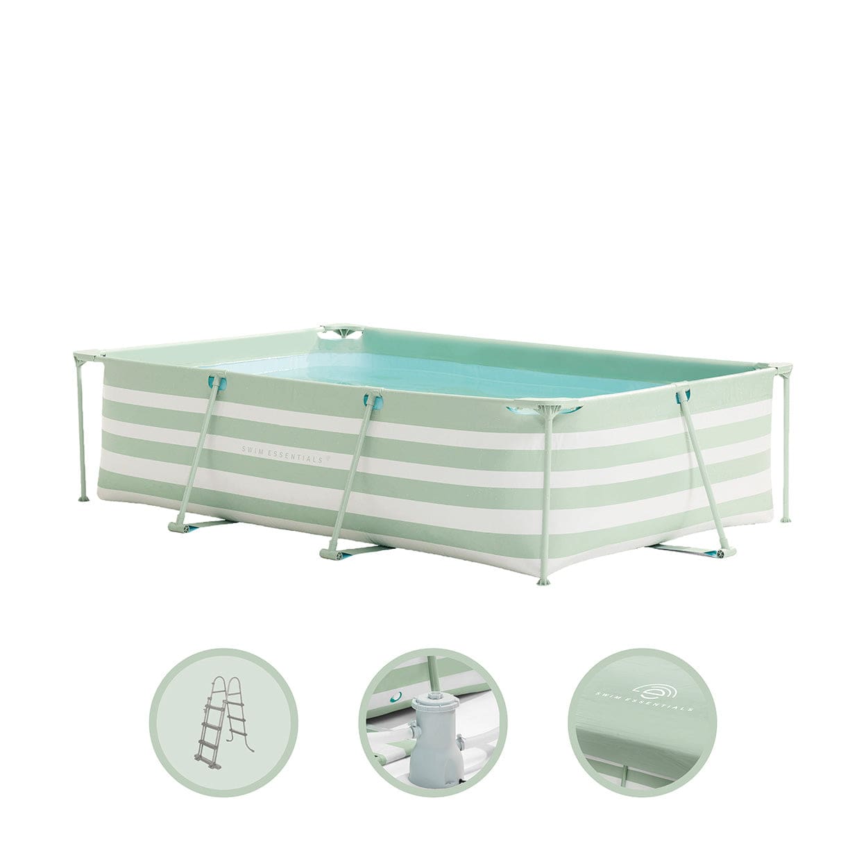 Essence | Piscina design verde/bianco 300x200x75 cm incl. accessori