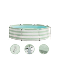 Essence | Green/White Frame Pool Round 305x76 cm including Accessories