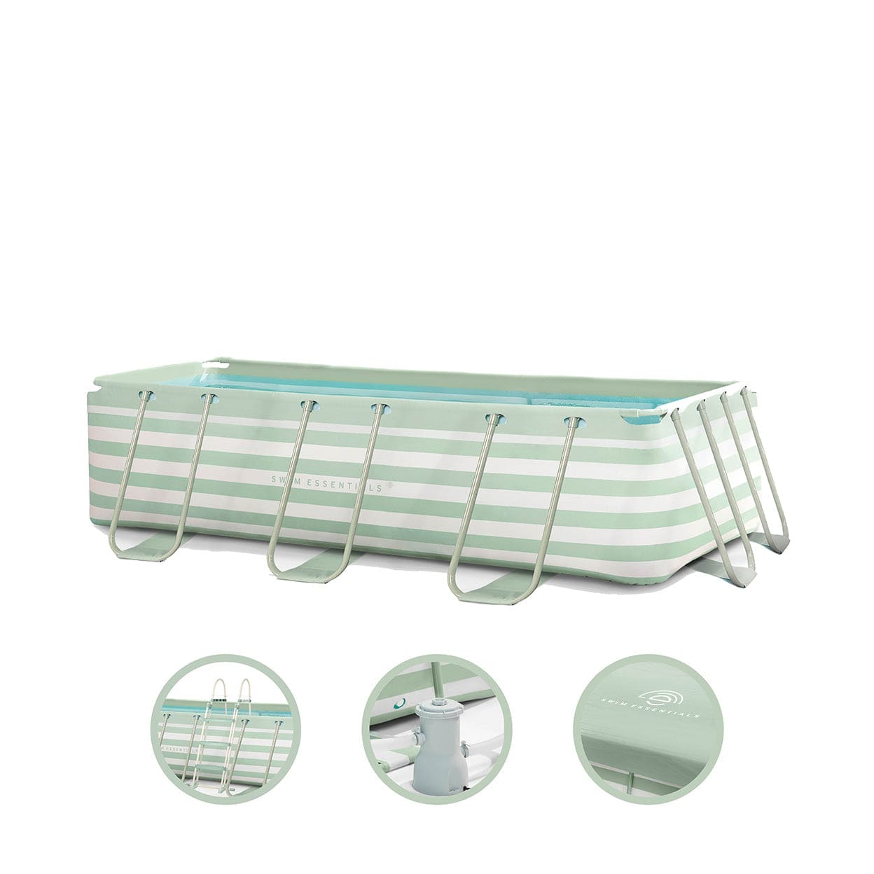 Essence | Piscina Diseño Verde/Blanco 400x200x100 cm incl. Accesorios