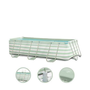 Essence | Piscina Diseño Verde/Blanco 400x200x100 cm incl. Accesorios