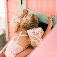 Costume da bagno UV per ragazze rosa antico e leopardato