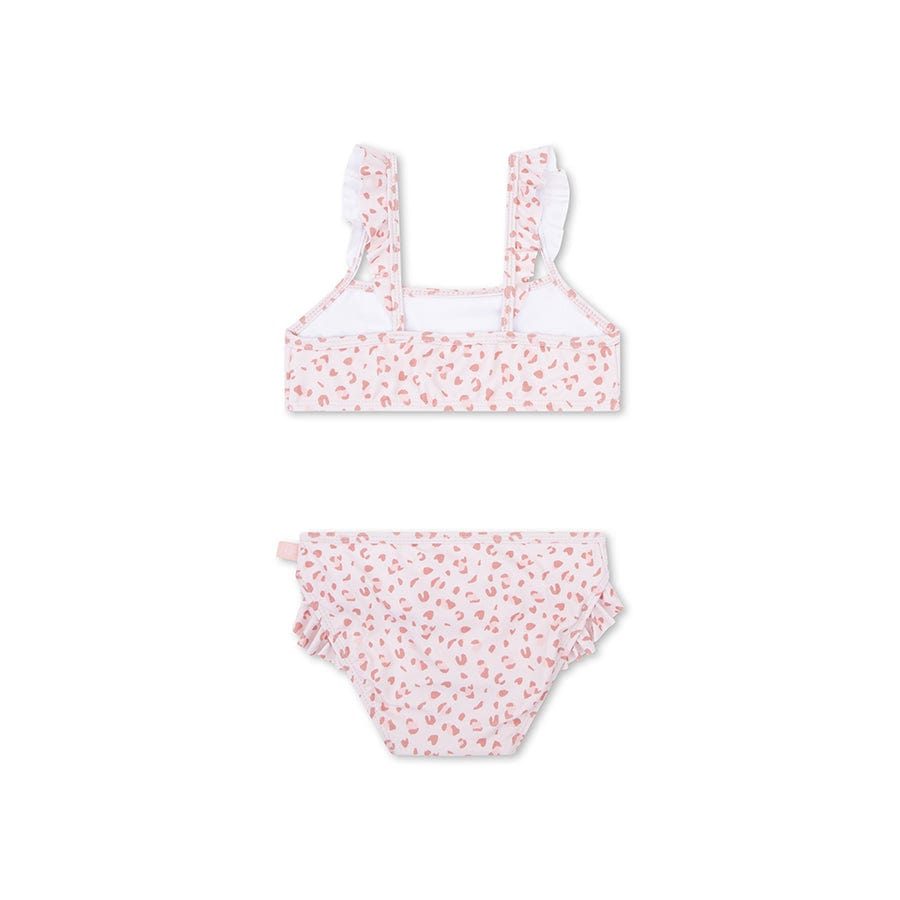 Bikini UV per ragazze rosa antico e leopardo