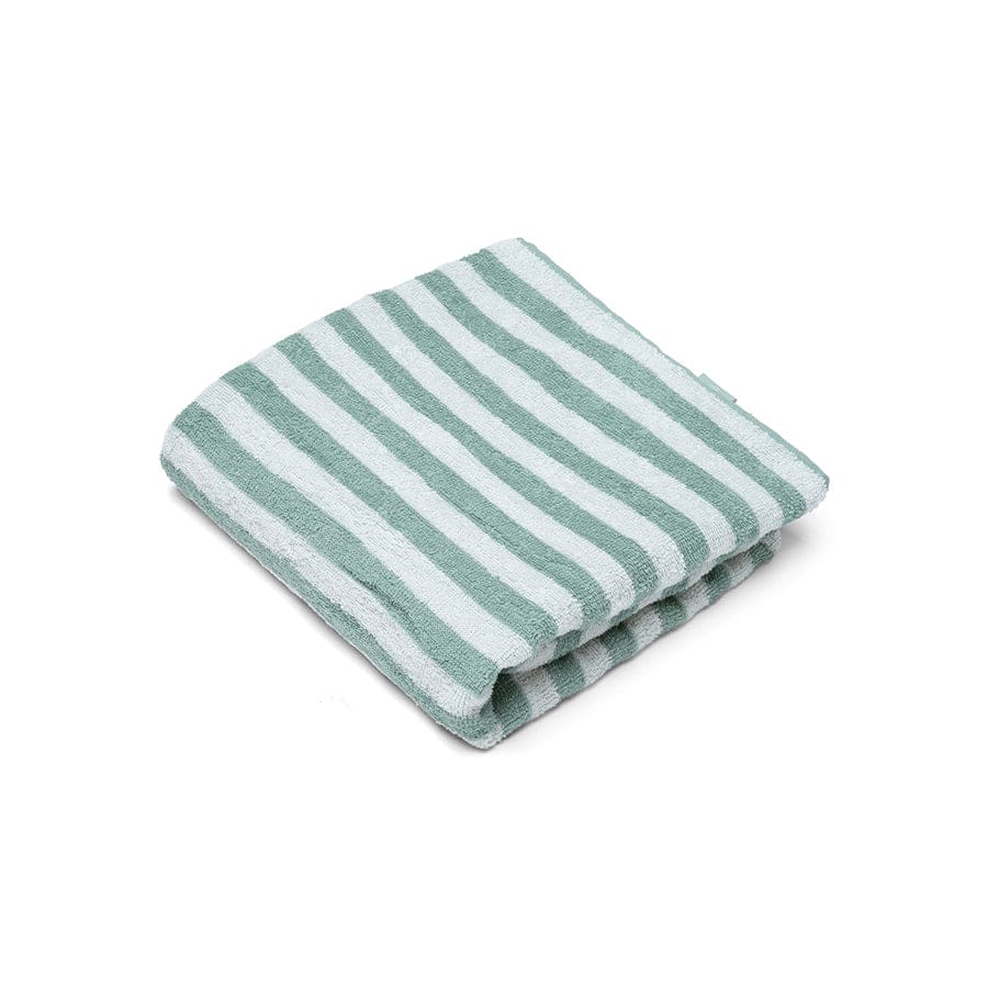 Resort Stripe | Green/White Cotton Beach Towel 135 x 65 cm