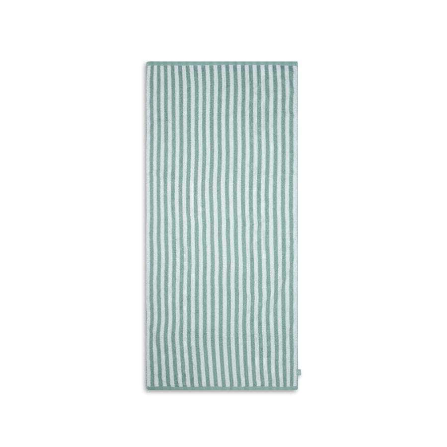 Resort Stripe | Green/White Cotton Beach Towel 135 x 65 cm