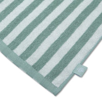 Resort Stripe | Green/White Cotton Beach Towel 135 x 65 cm