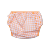 Sunset Grid | Orange/White Washable Swim Diaper