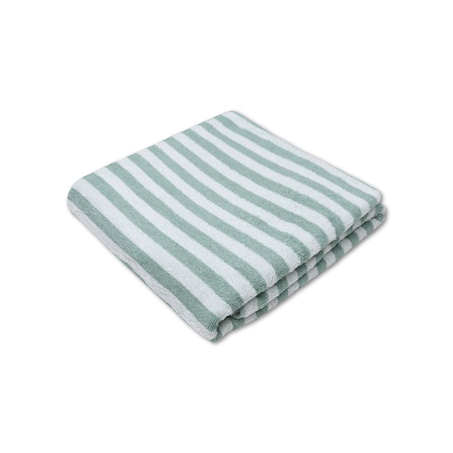 Resort Stripe | Groen/Witte Katoenen Handdoek 180 x 90 cm