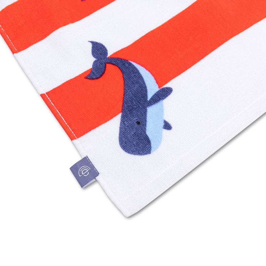 Ocean Stripes | Red/White Cotton Beach Towel 135 x 65 cm