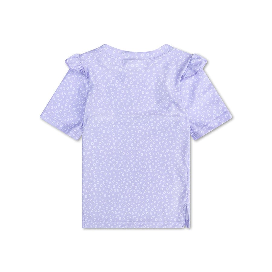 Leopard | Lilac UV Swim Shirt with Short Sleeves