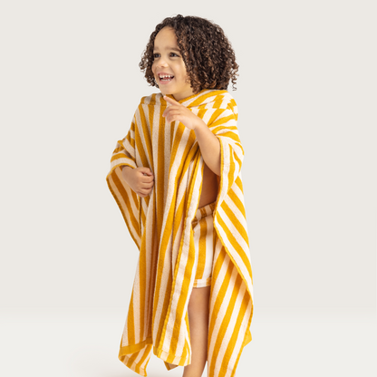 SE Beach Poncho Yellow/White Striped 65 x 65 cm