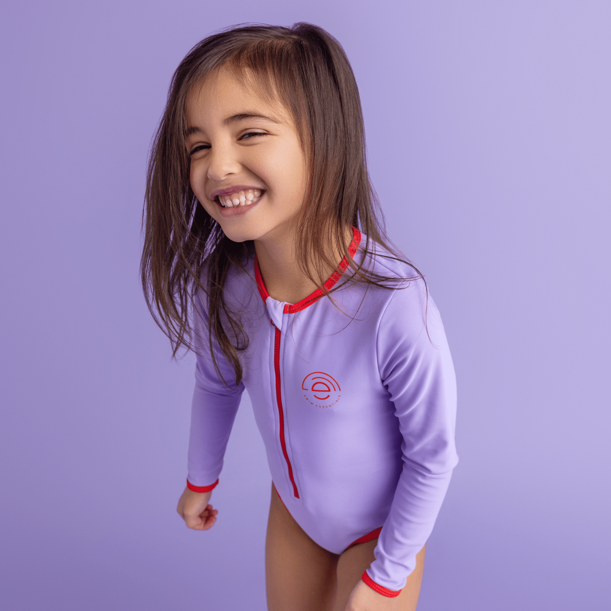 Iconic Tones | Viola Costume da bagno UV a maniche lunghe per bambina