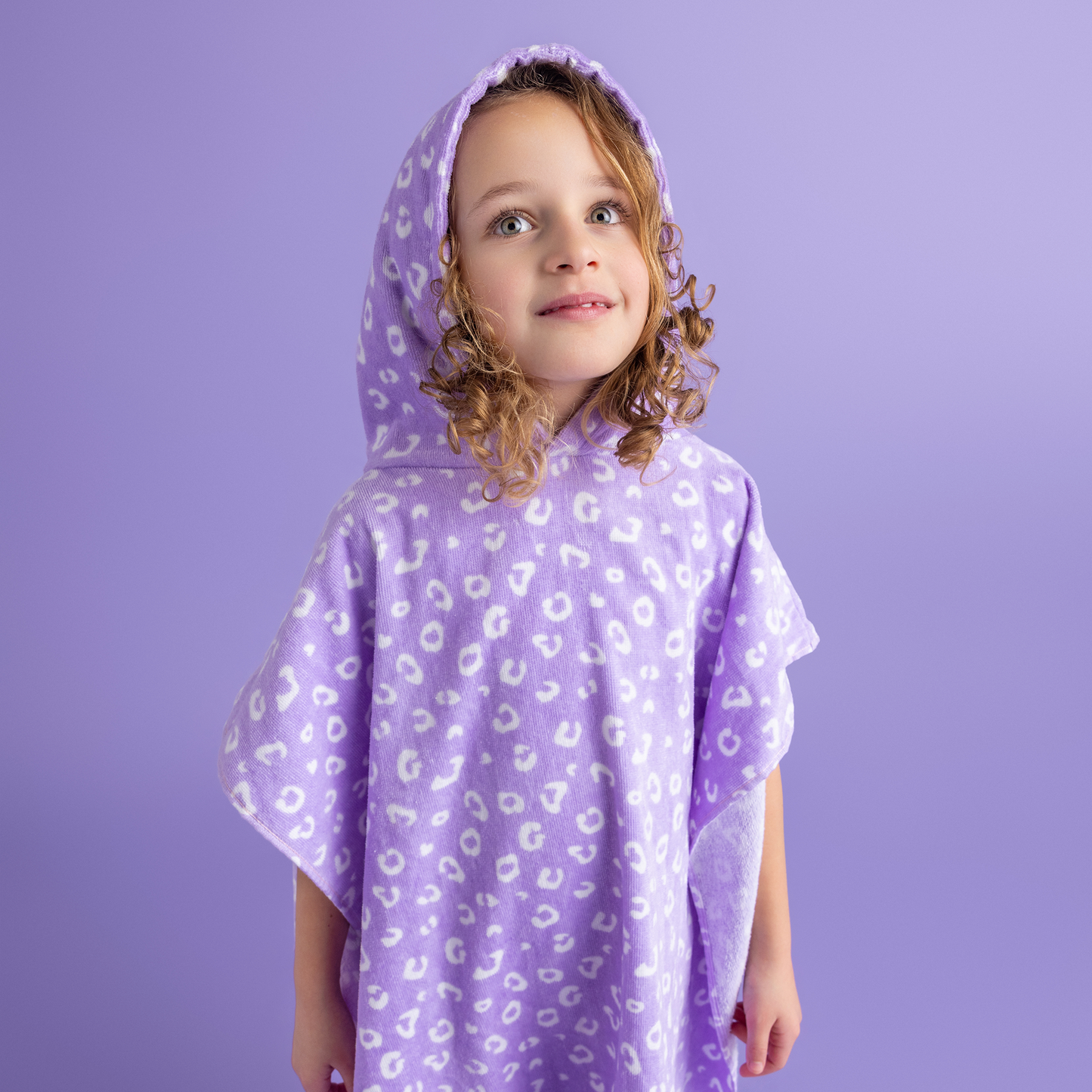 SE Beach Poncho Lilac Panther Print 65 x 65 cm