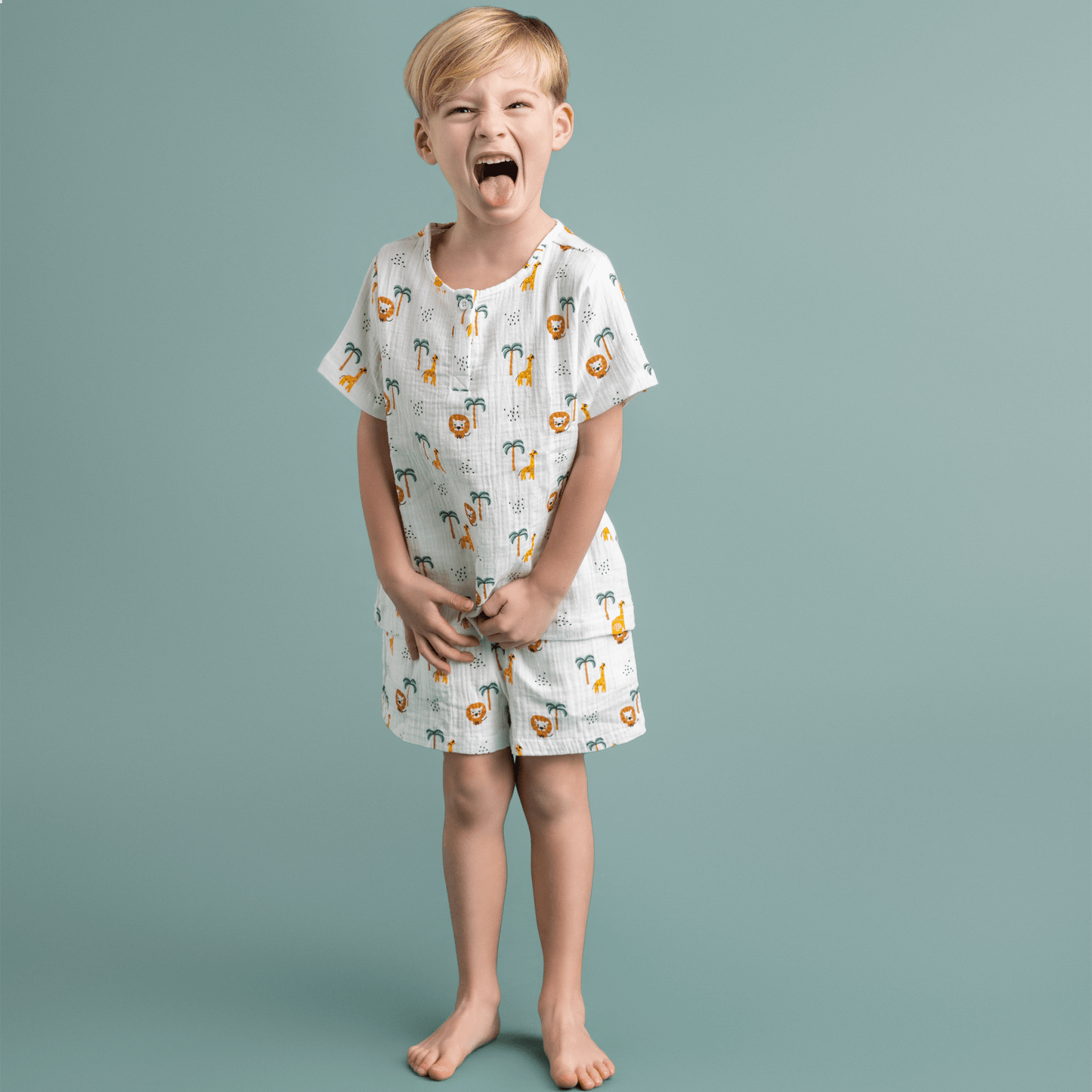 Jungle | Meerkleurig Jongens Set Strand - Muslin