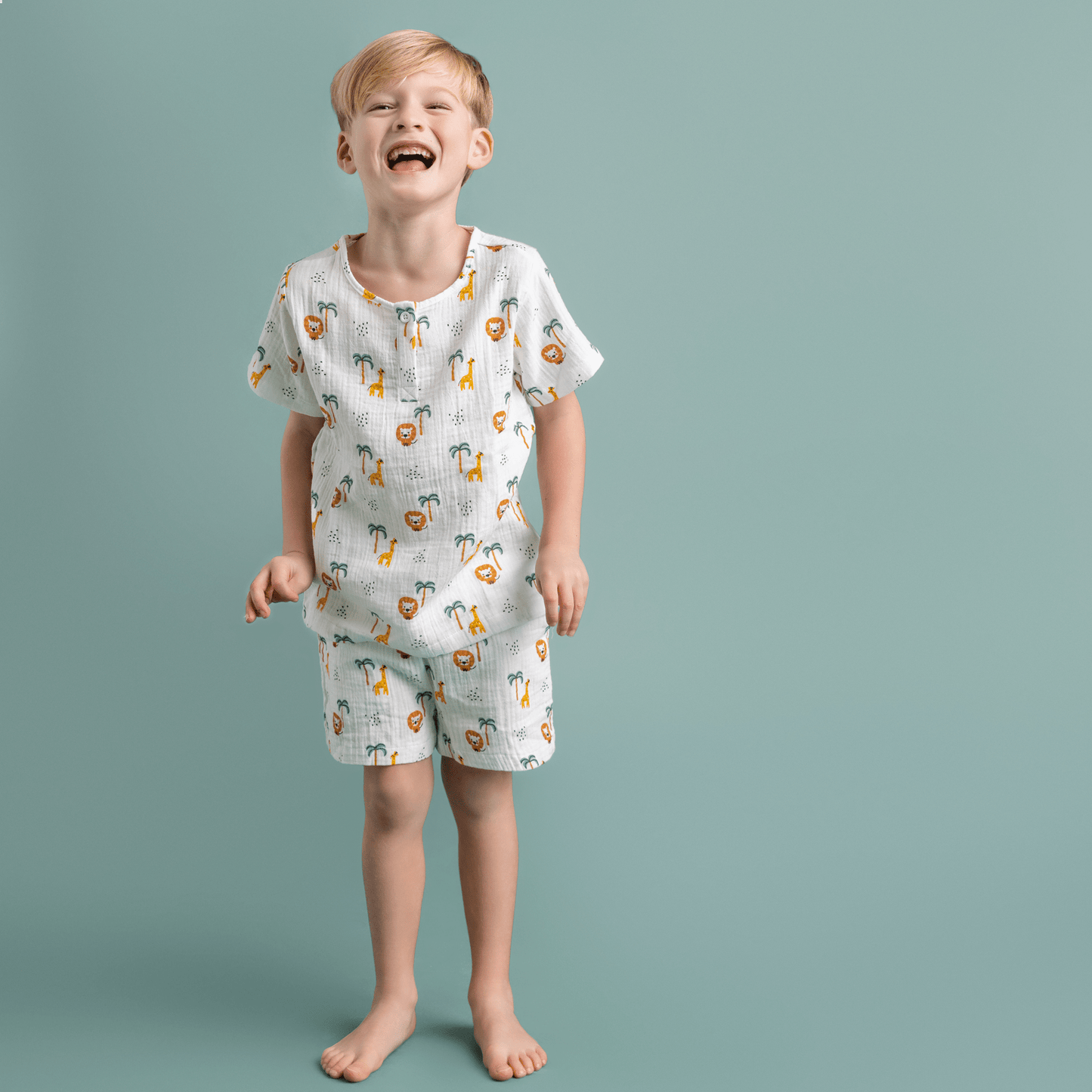 Jungle | Meerkleurig Jongens Set Strand - Muslin