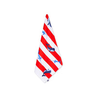 Ocean Stripes | Red/White Cotton Beach Towel 135 x 65 cm