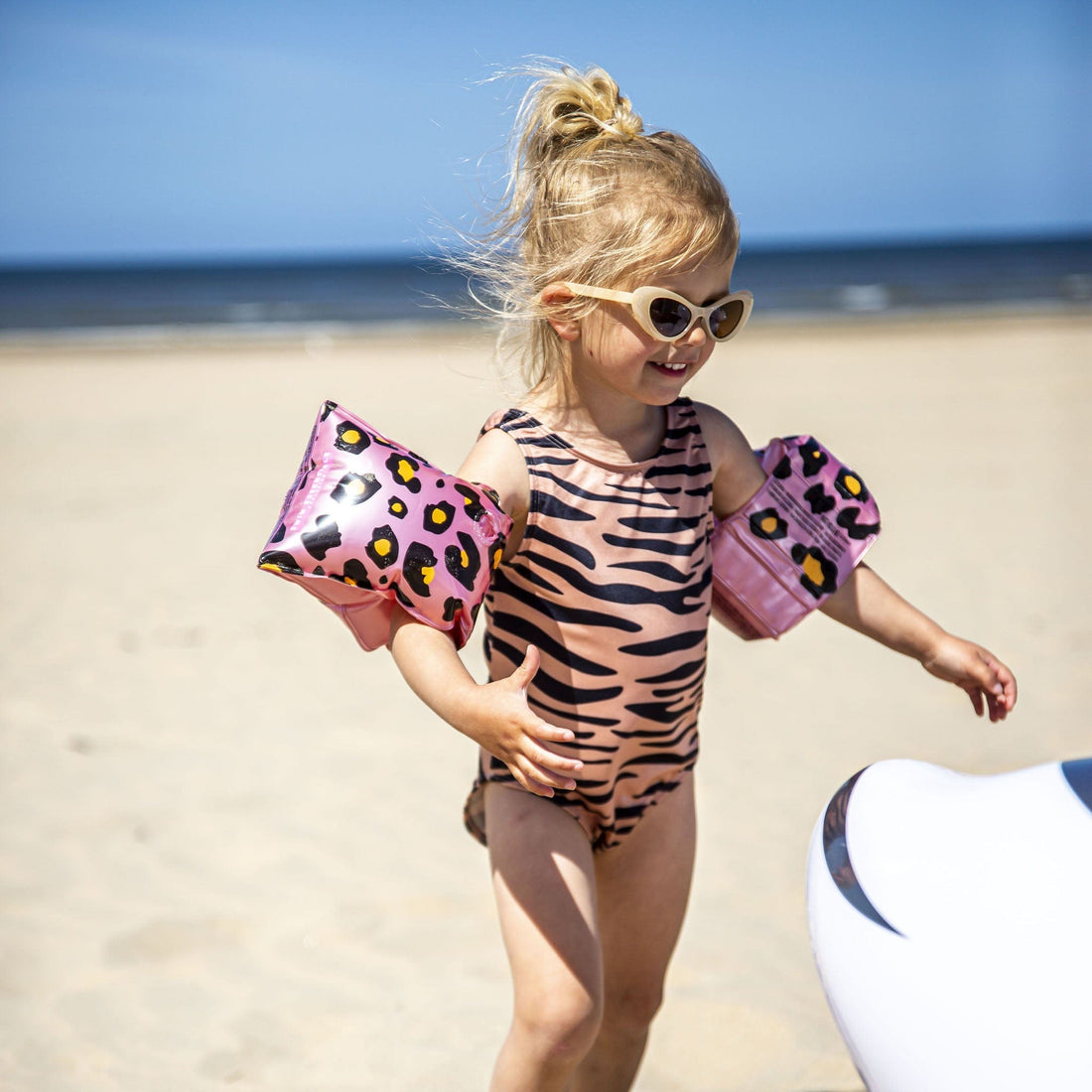 Safari Chic | Cinghie da bagno rosa/oro 2-6 anni