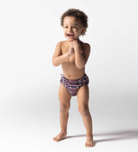 Vibrant Stripes | Blue/Orange Washable Swim Diaper