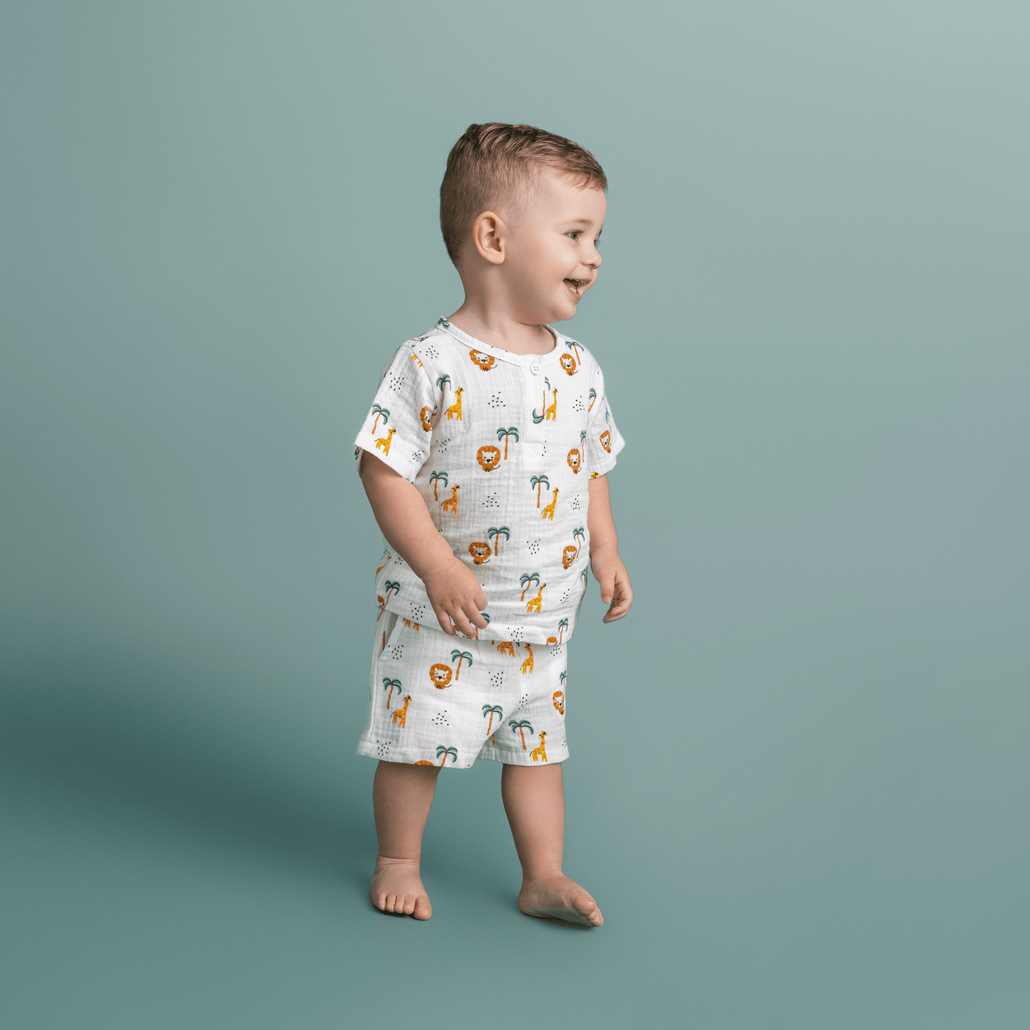 Jungle | Meerkleurig Jongens Set Strand - Muslin