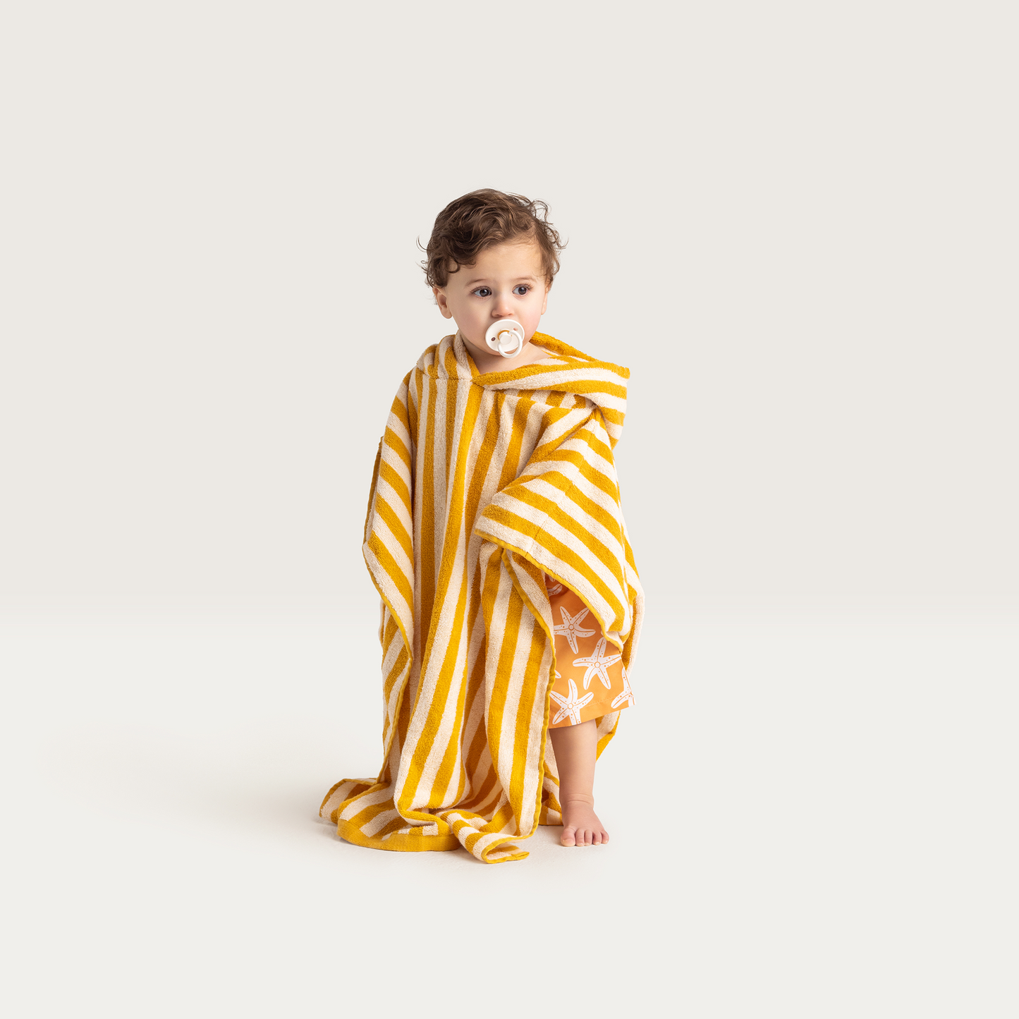 SE Beach Poncho Yellow/White Striped 65 x 65 cm