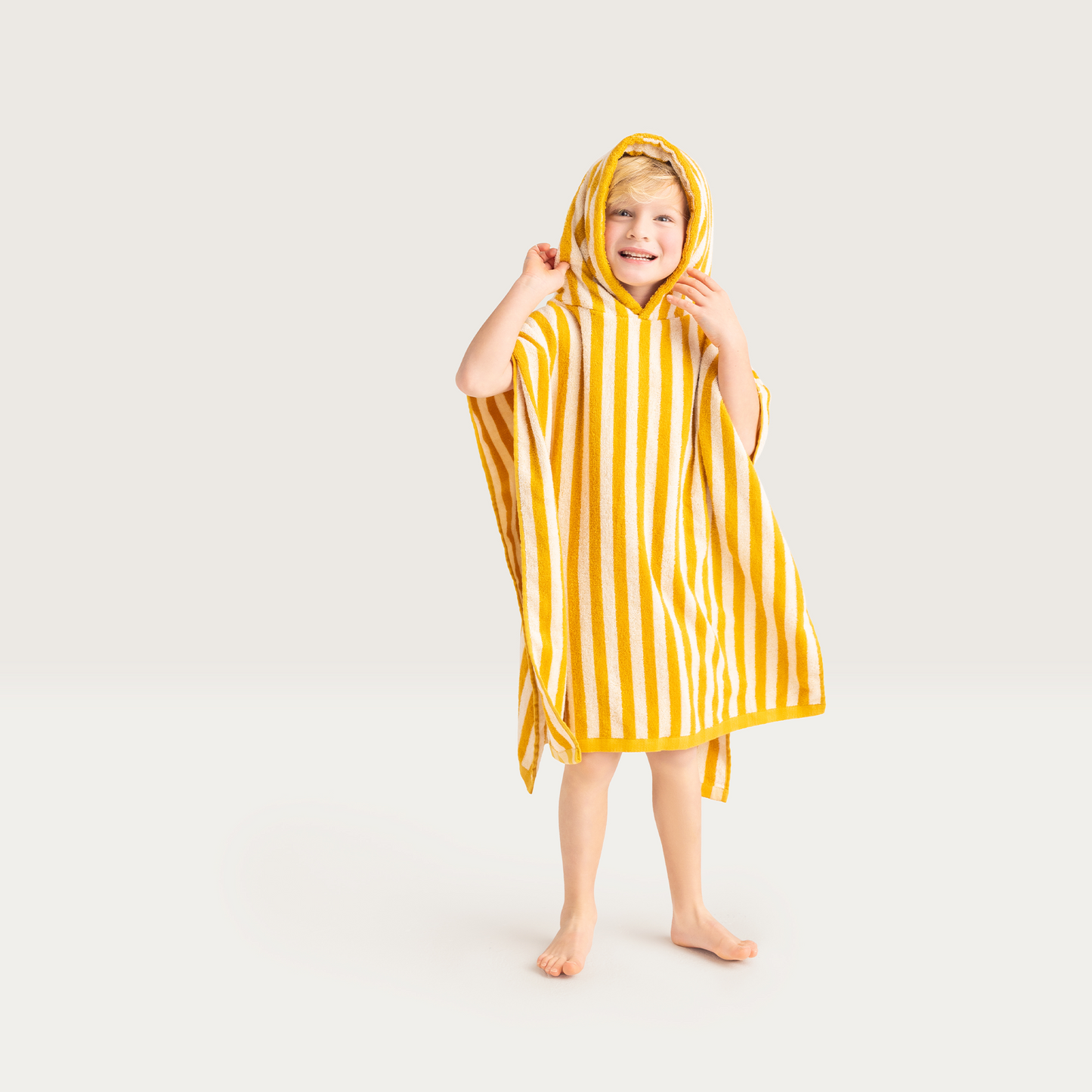 SE Beach Poncho Yellow/White Striped 65 x 65 cm