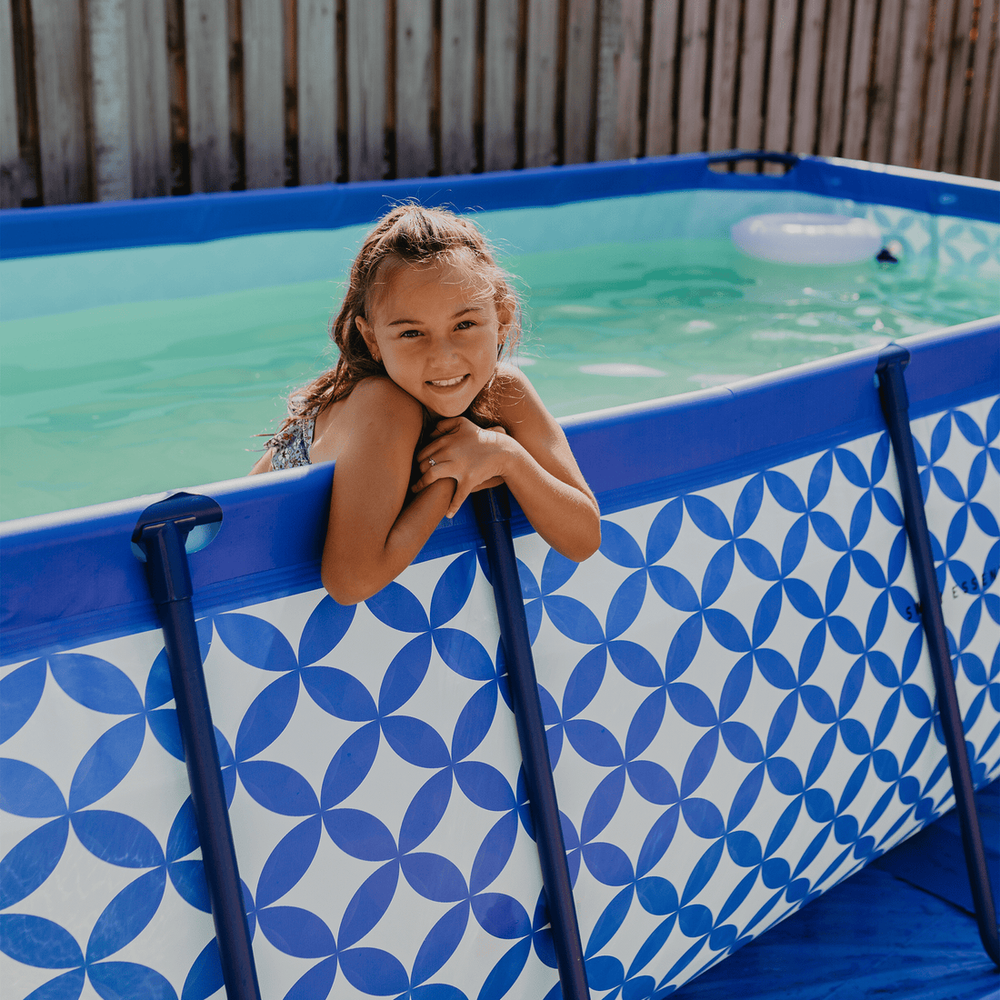 Elegance | Piscina de diseño azul oscuro/blanco 400x200x100 cm