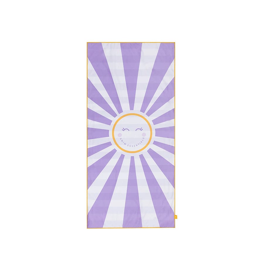 Happy Sunshine | Purple/White Microfiber Towel 135 x 65 cm