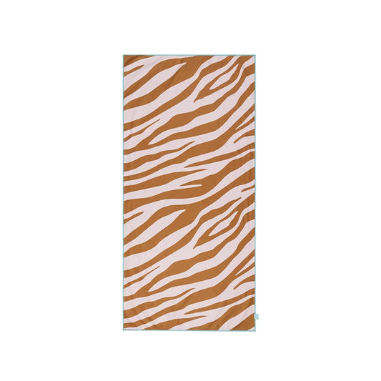 Vibrant Stripes | Oranje/Wit Microvezel Handdoek 135 x 65 cm