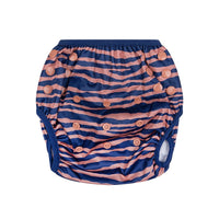 Vibrant Stripes | Blue/Orange Washable Swim Diaper