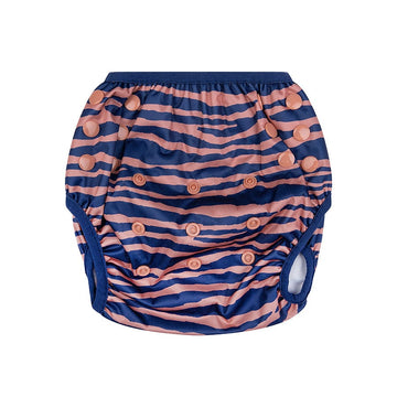 Vibrant Stripes | Blue/Orange Washable Swim Diaper