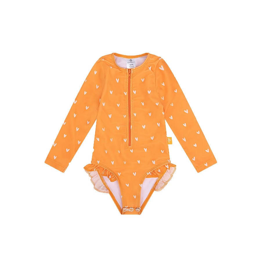 Orange Kiss | Orange Girls Swimsuit with Long Sleeves