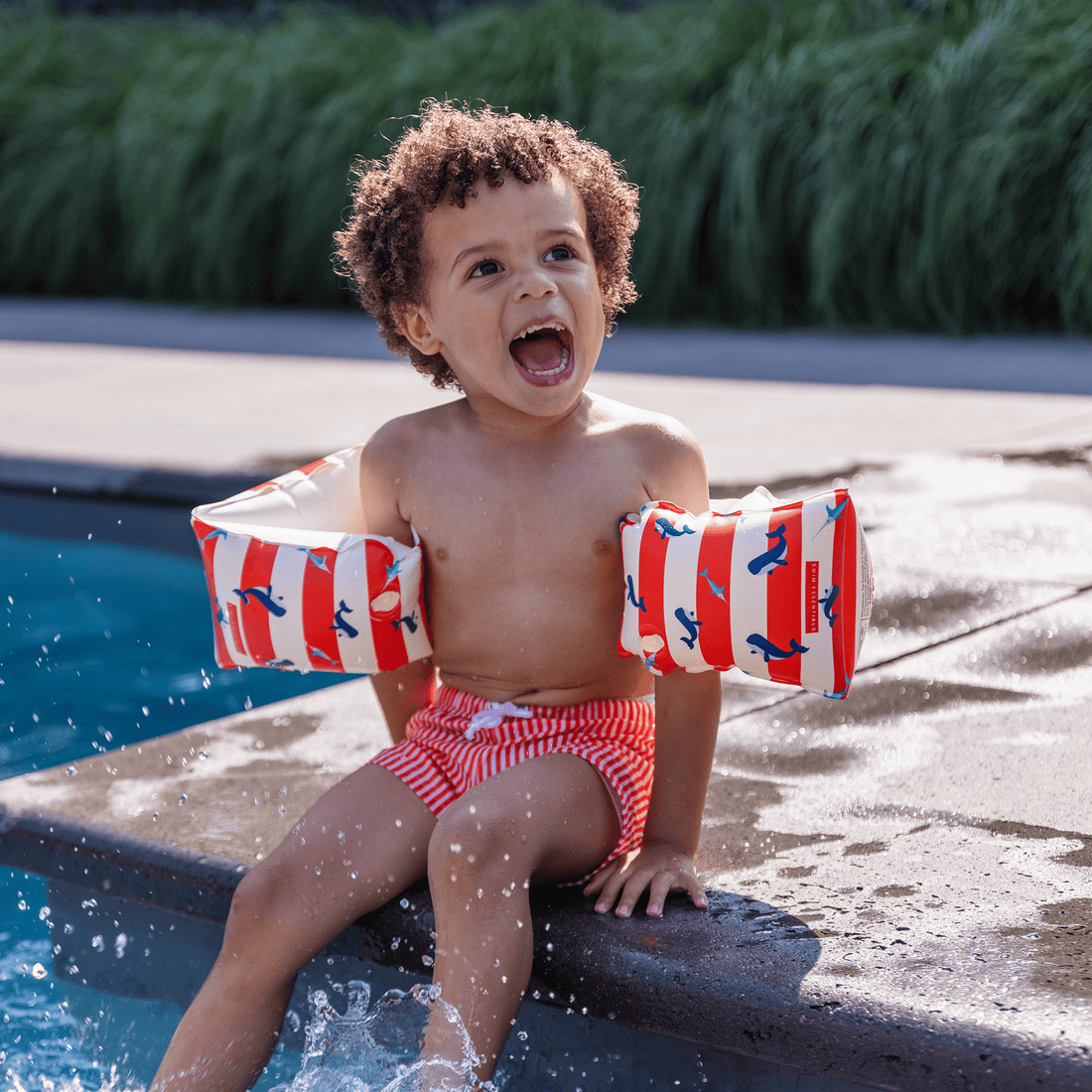 Ocean Stripes | Red/White Swim Arm Bands 2-6 years