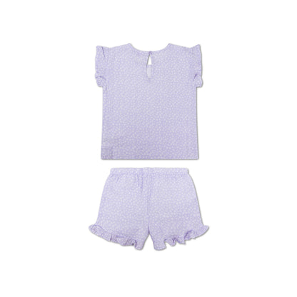 SE Beach Jumpsuit Set Girls Lilac Panther Print Muslin