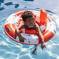 Ocean Stripes | Wit/Rode Baby Float 0-1 jaar