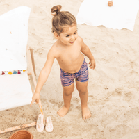 Vibrant Stripes | Blue/Orange UV Swim Boxer for Boys