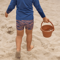 Vibrant Stripes | Blue/Orange UV Swim Boxer for Boys